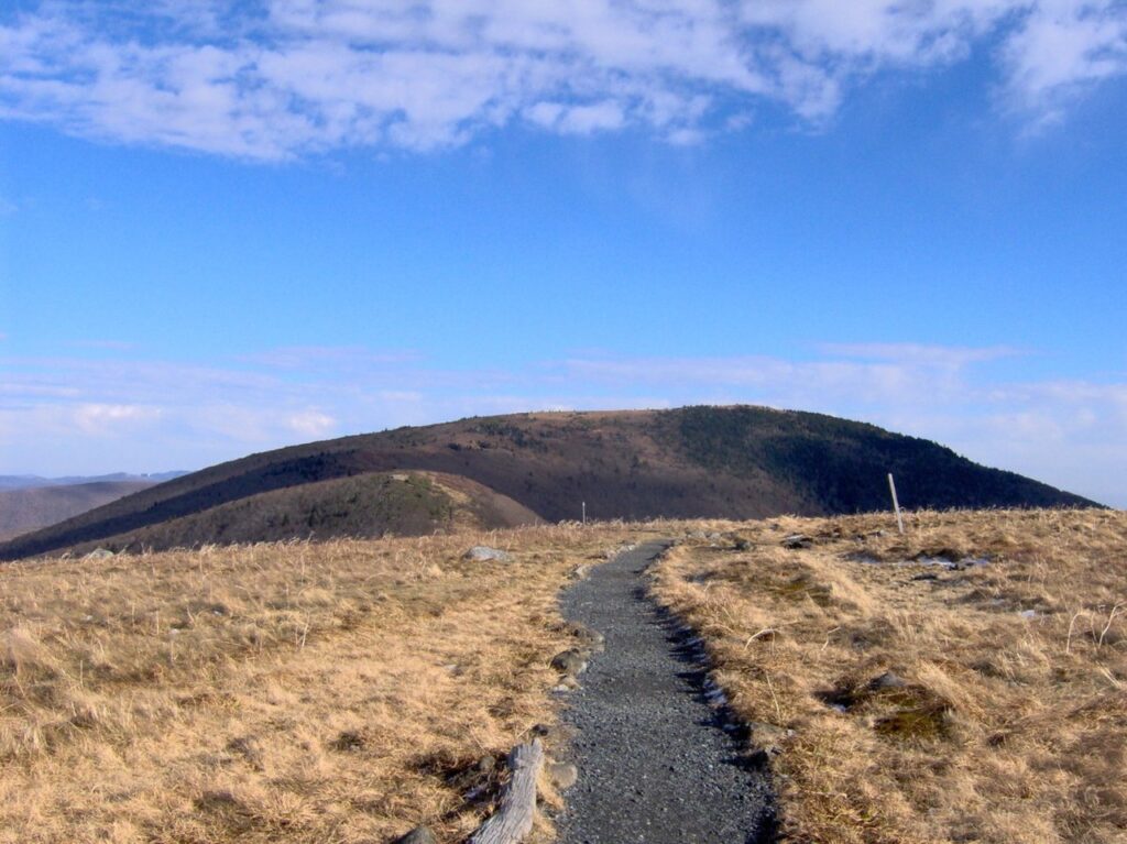 Round Bald looking east along the Appalachian Trail near Carvers Gap